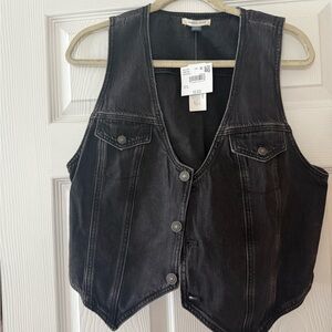 American Eagle Outfitters Black Denim Vest